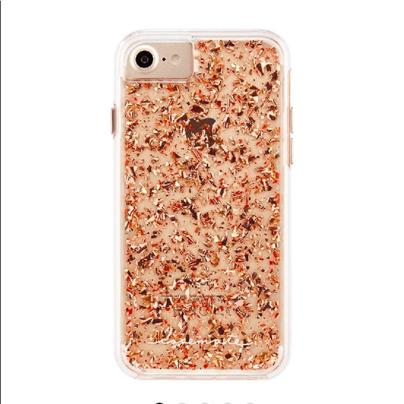 Case-Mate Karat Rose Gold Case iPhone 6 6s 7 8 + Glass Screen Protector (2) - Picture 3 of 9